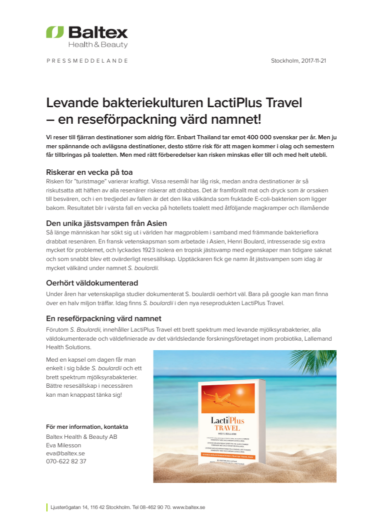 Levande bakteriekulturen LactiPlus Travel – en reseförpackning värd namnet!