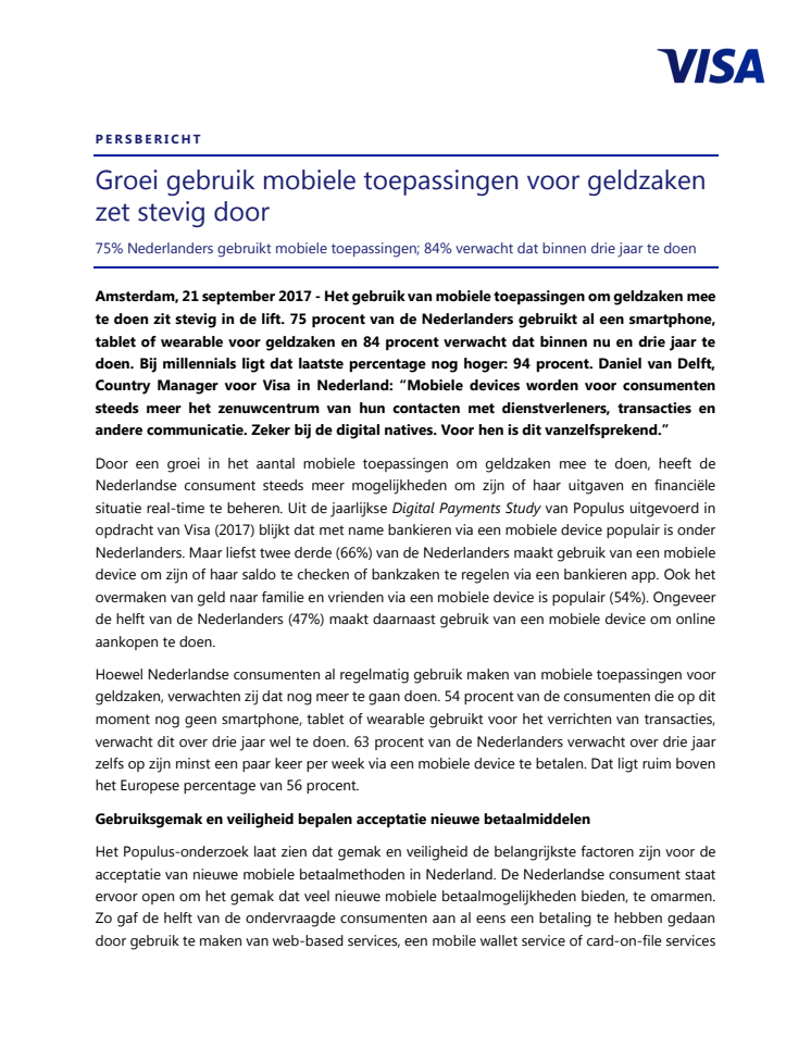 Groei gebruik mobiele toepassingen voor geldzaken zet stevig door