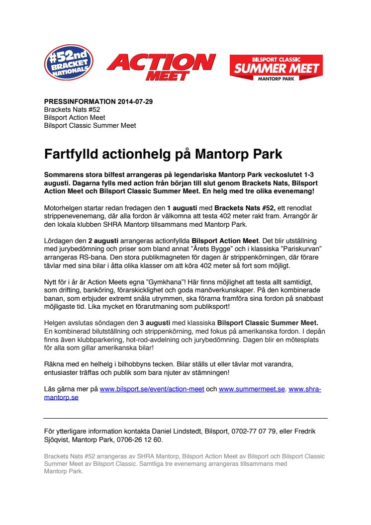 Fartfylld actionhelg på Mantorp Park