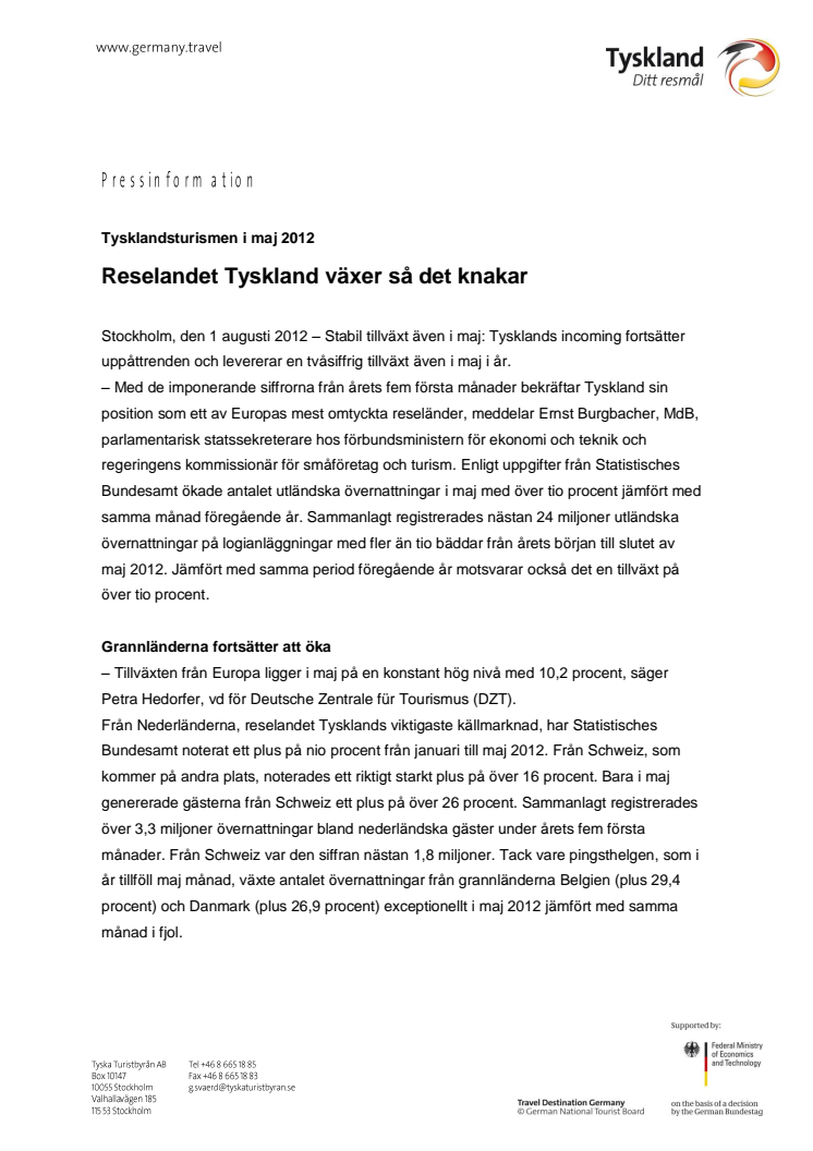 Reselandet Tyskland växer så det knakar