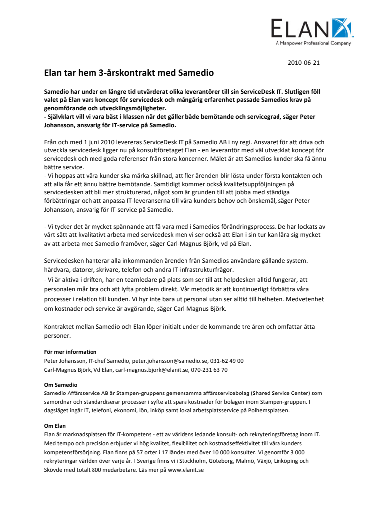 Elan tar hem 3-årskontrakt med Samedio