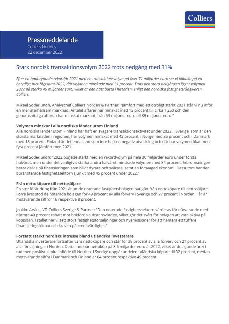 Stark nordisk transaktionsvolym 2022 trots nedgång med 31%.pdf