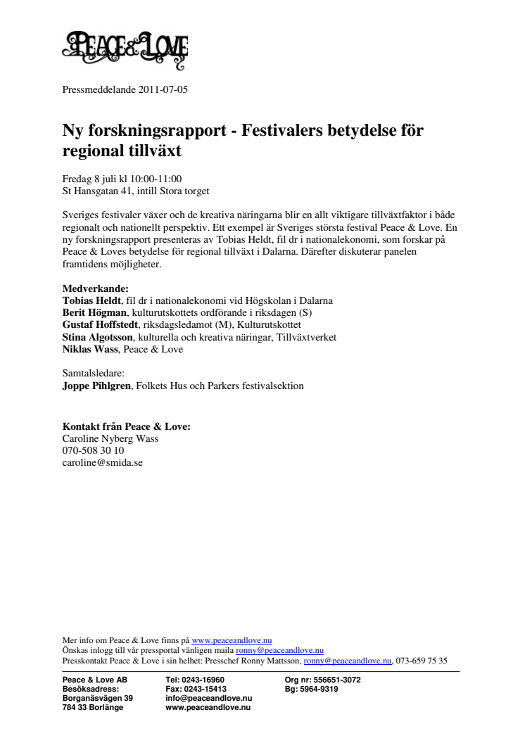 Ny forskningsrapport - Festivalers betydelse för regional tillväxt