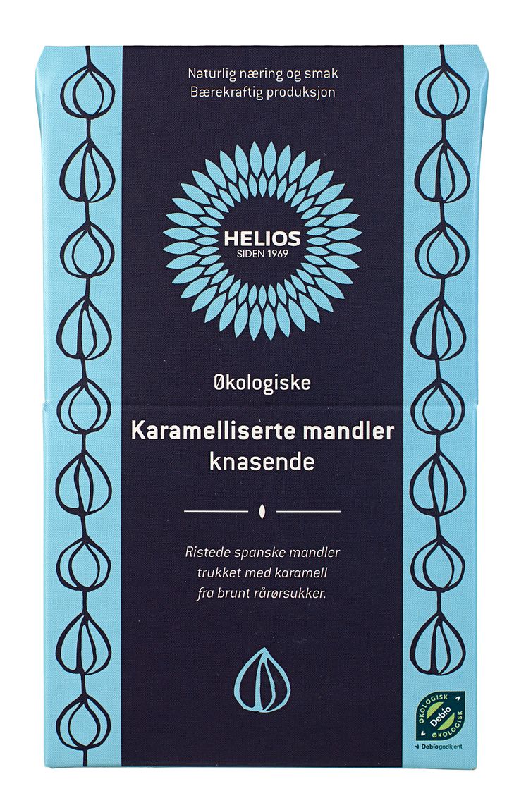 Helios karamelliserte mandler knasende økologisk