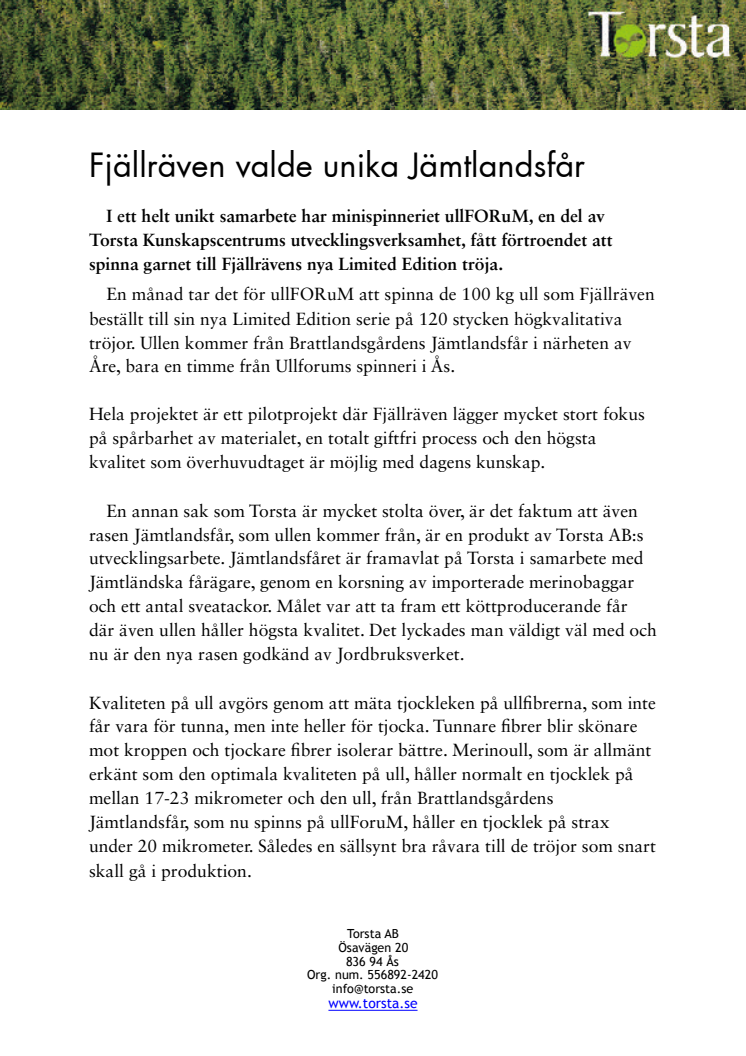 Fjällräven valde unika Jämtlandsfår