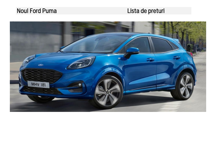 Listă de prețuri noul Ford Puma
