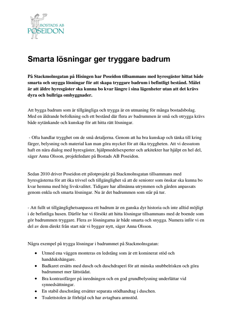 Smarta lösningar ger tryggare badrum