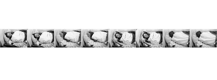 Mladen Stilinovic, Umjetnik radi / Konstnär i arbete, 1978, 8 st svartvita fotografier, 30 x 40 cm