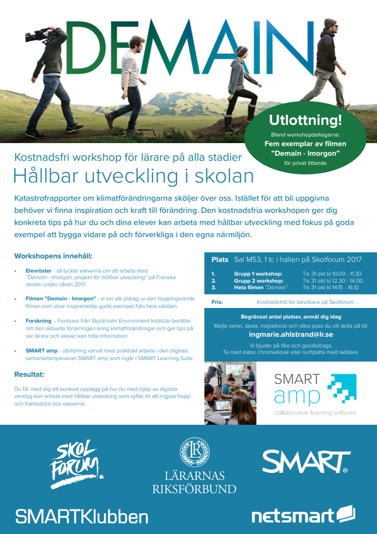 Netsmart och Lärarnas Riksförbund arrangerar workshops för hållbar utveckling på Skolforum