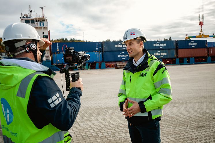 First container delivery port of Arendal 23.10.23