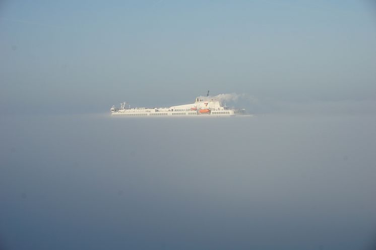 M/V Copenhagen in the fog