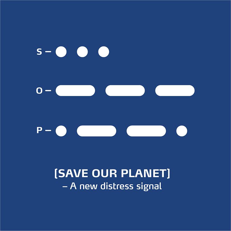 SOP - Save Our Planet - Morse - Blue