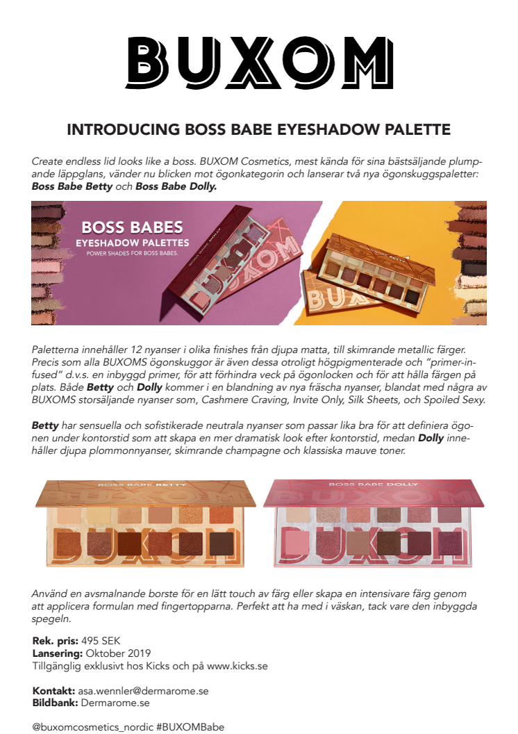 Pressrelease Buxom Boss Babe Eyeshadow Palette