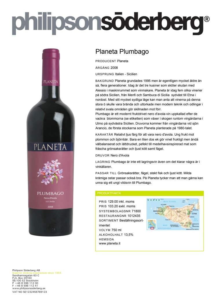 Nyhet på Systembolaget 3 januari, Planeta Plumbago