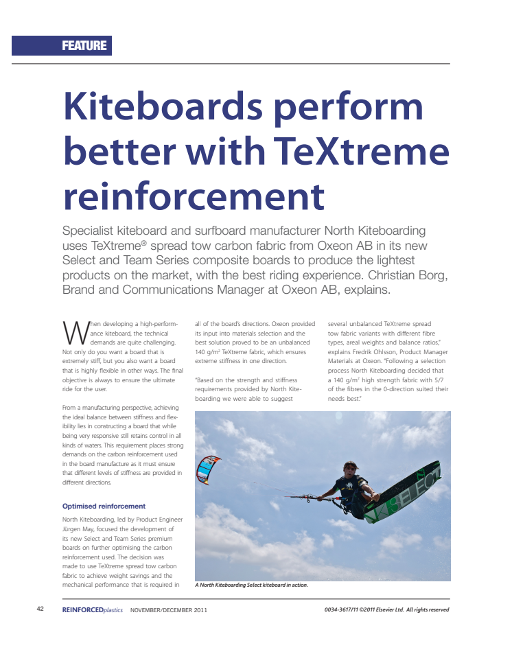 Case Study - Kiteboards perform better with TeXtreme® reinforcement