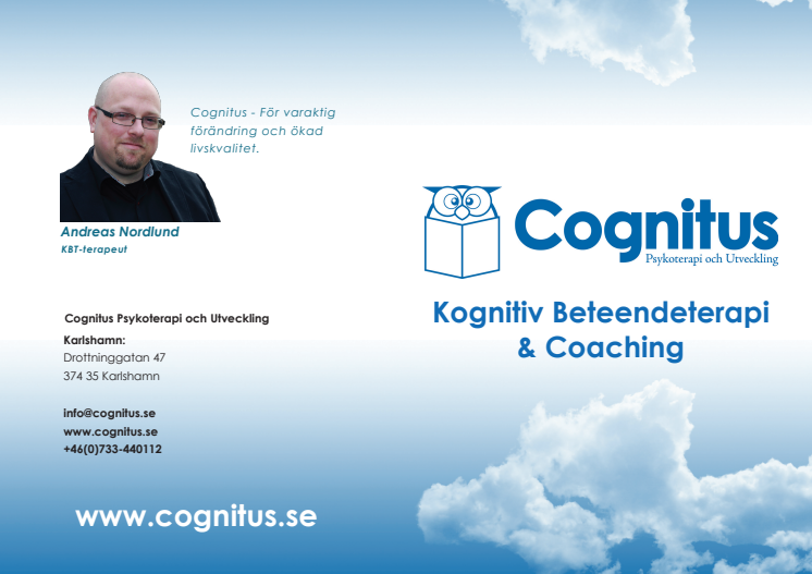 Cognitus Psykoterapi och Utvecklings nya informationsfolder