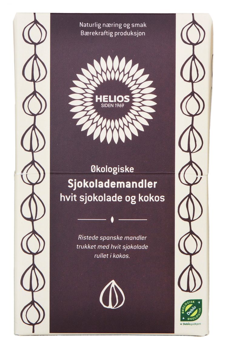 Helios mandler med hvit sjokolade og kokos økologisk