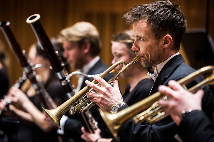 Blåsmusiker i Västerås Sinfonietta Foto: Jonas Bilberg