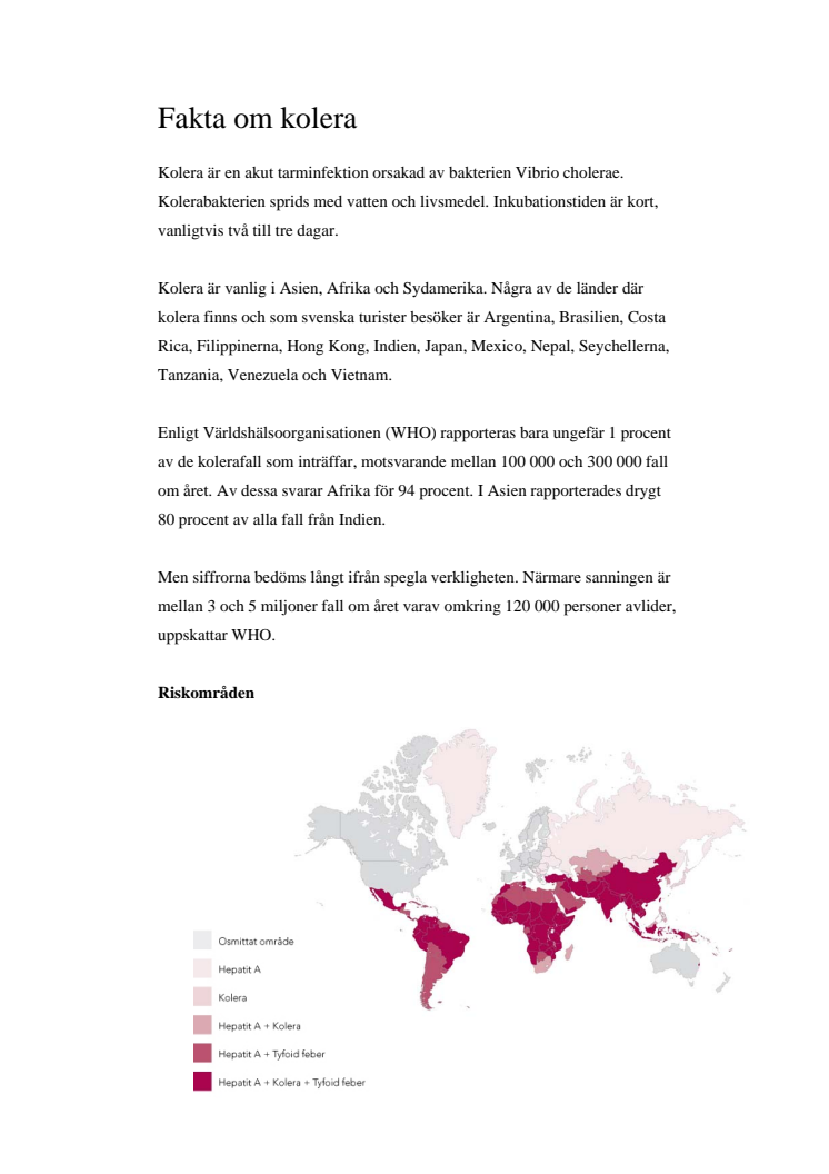 Fakta om kolera