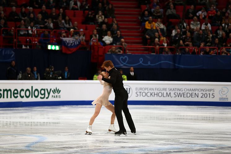 EM 2015 – Evgenia Tarasova & Vladimir Morozov (RUS) – Bronsmedaljörer Paråkning