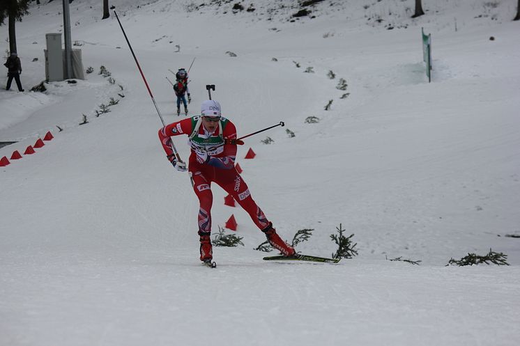 Vemund Ravnsborg Gurigard i løypa, normalprogram menn, Junior-VM Minsk