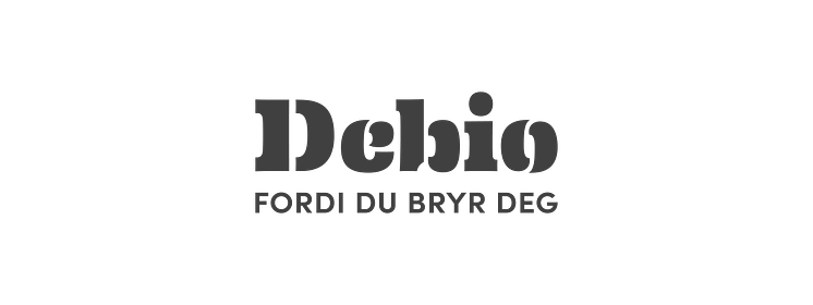 Debiologo med slagord 