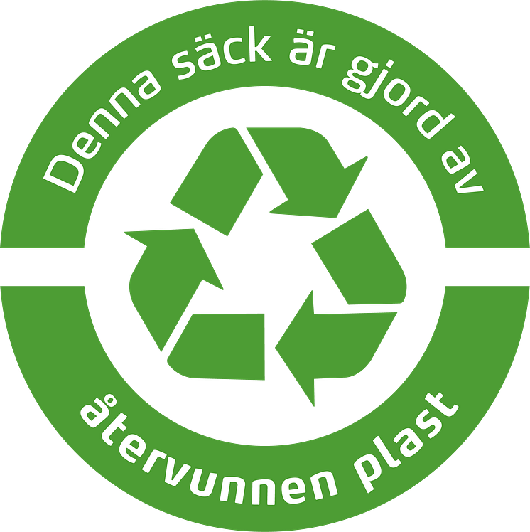 Symbol för säck av recirkulerad plast