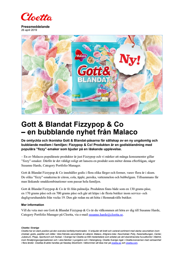 Gott & Blandat Fizzypop & Co – en bubblande nyhet från Malaco