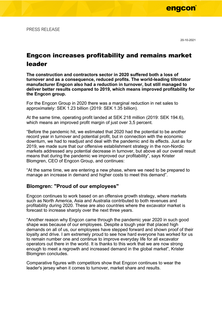 201021_Press_Engcon increases profitability and remains market leader