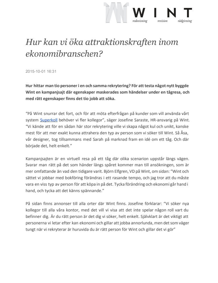 Hur kan vi öka attraktionskraften inom ekonomibranschen?