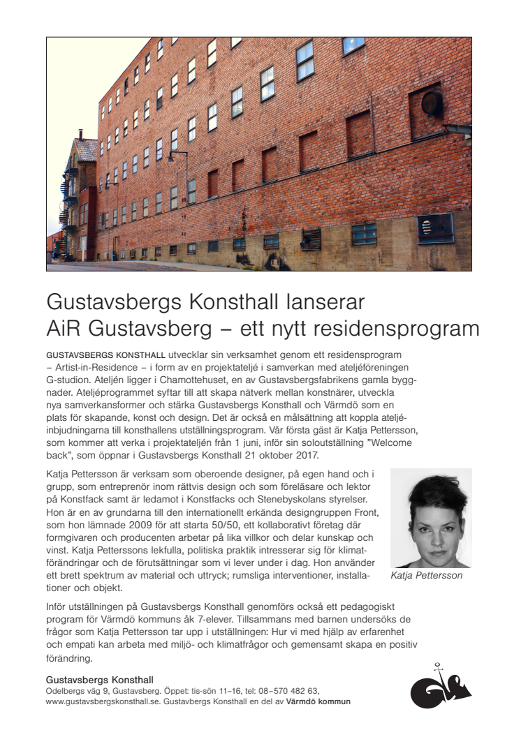 Gustavsbergs Konsthall lanserar AiR Gustavsberg – ett nytt residensprogram