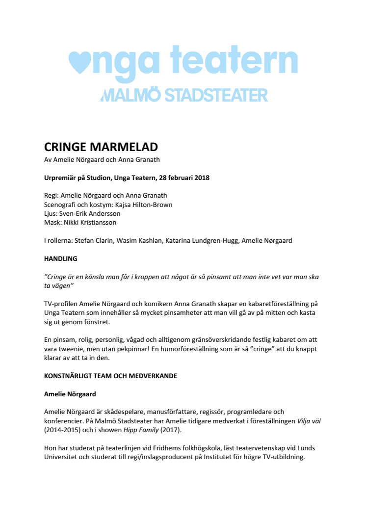 Pressmaterial till Cringe Marmelad