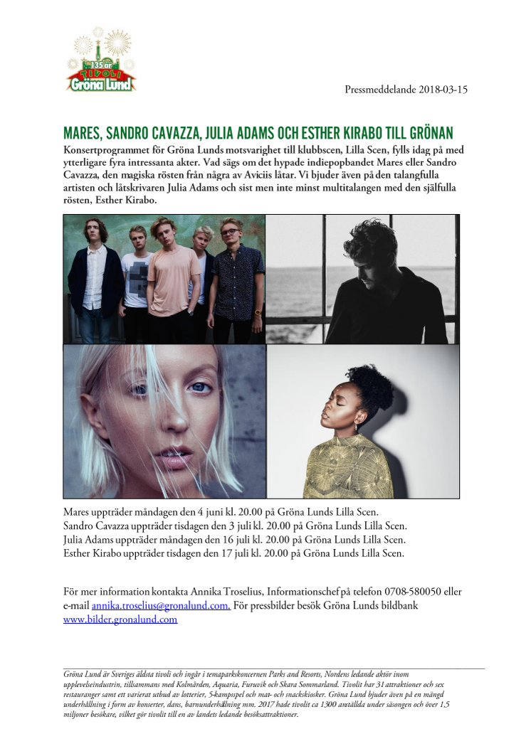 Mares, Sandro Cavazza, Julia Adams och Esther Kirabo till Grönan