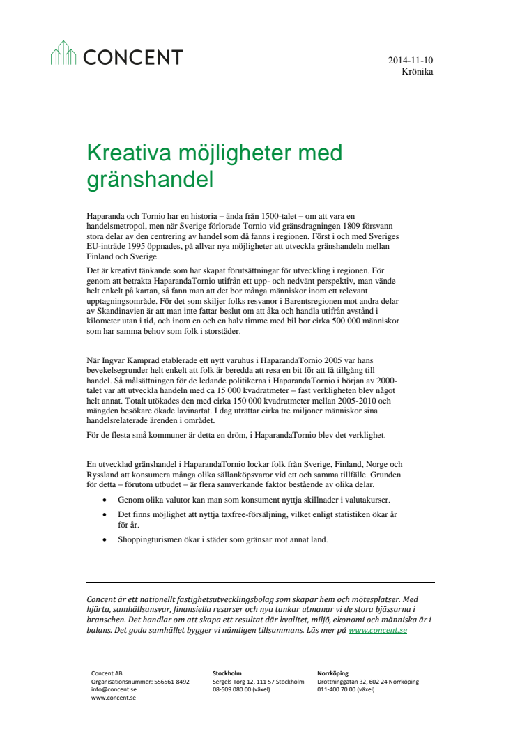 Krönika - Kreativa möjligheter med gränshandel