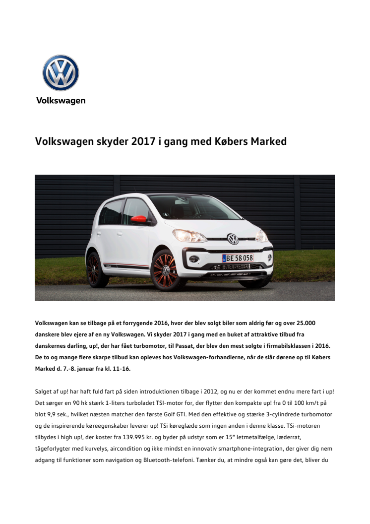 Volkswagen skyder 2017 i gang med Købers Marked