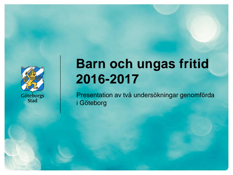 Presentation av fritidsvaneundersökning - pressträff 28 april 2017