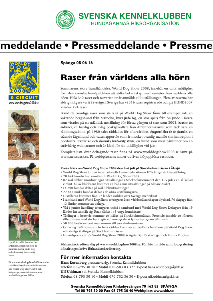 Hundraser från världens alla hörn på World Dog Show 2008