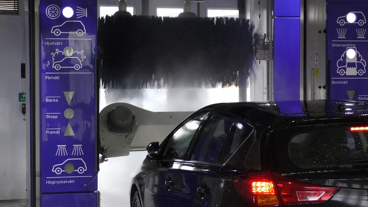 Biltvätt på en tvättanläggning minskar miljöpåverkan avsevärt