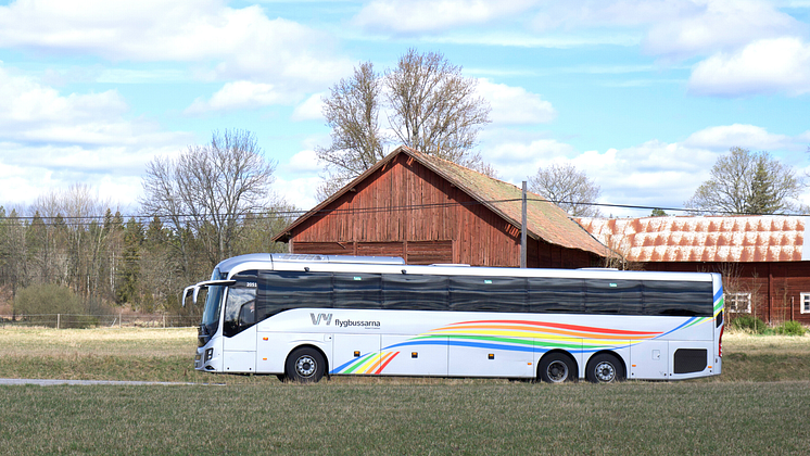 Vy Flygbussarna buss på fält