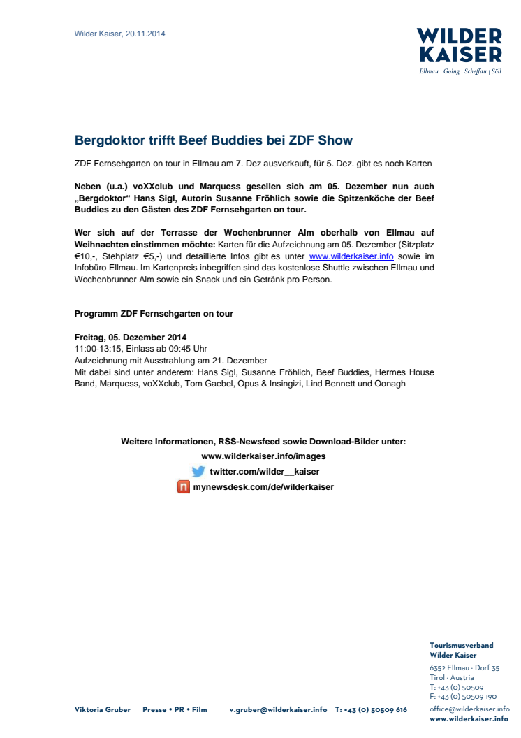 Bergdoktor trifft Beef Buddies bei ZDF Show