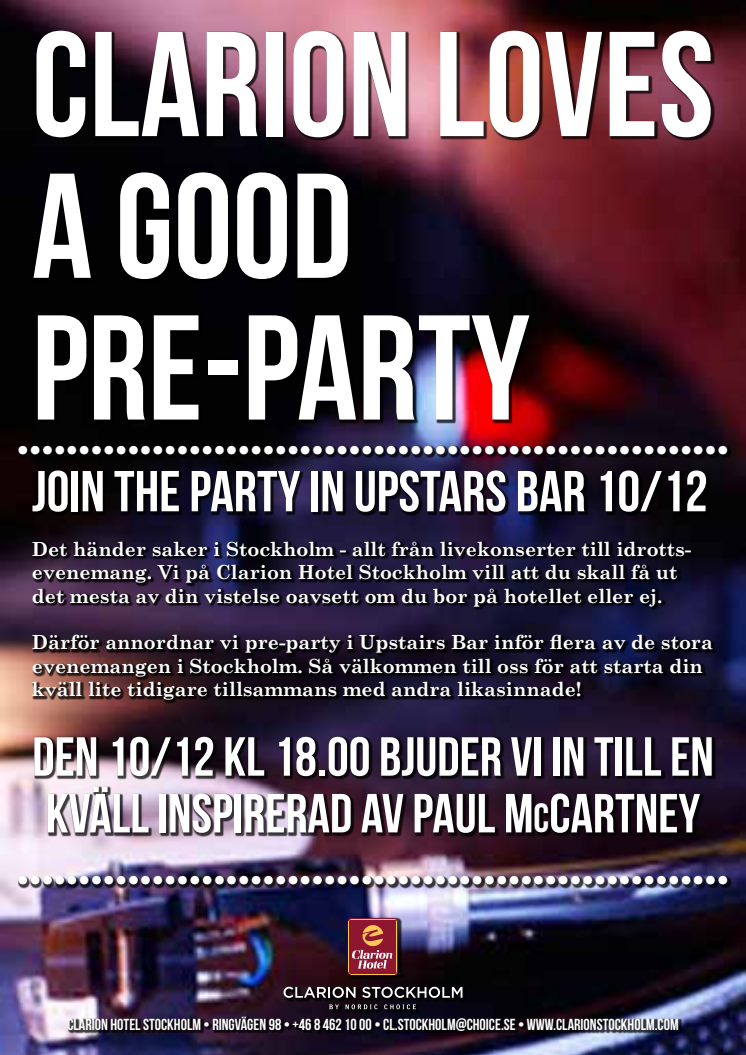 Paul McCartney på Clarion Hotel Stockholm