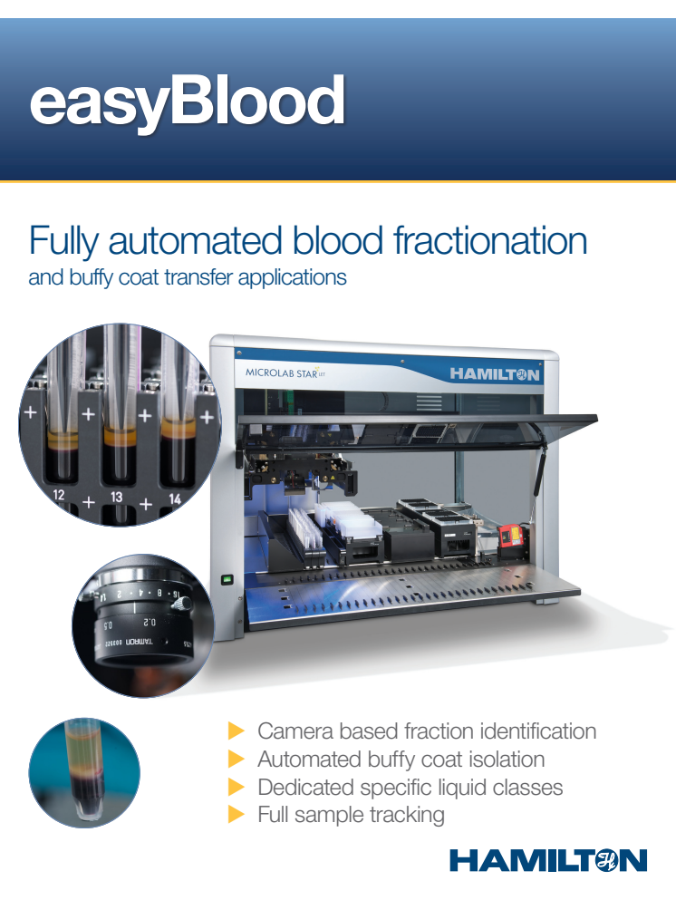 Fully automated blood fractionation with easyBlood