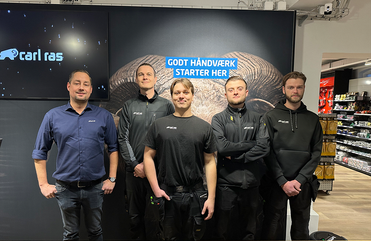 Foto af det nye butiksteam på Amager