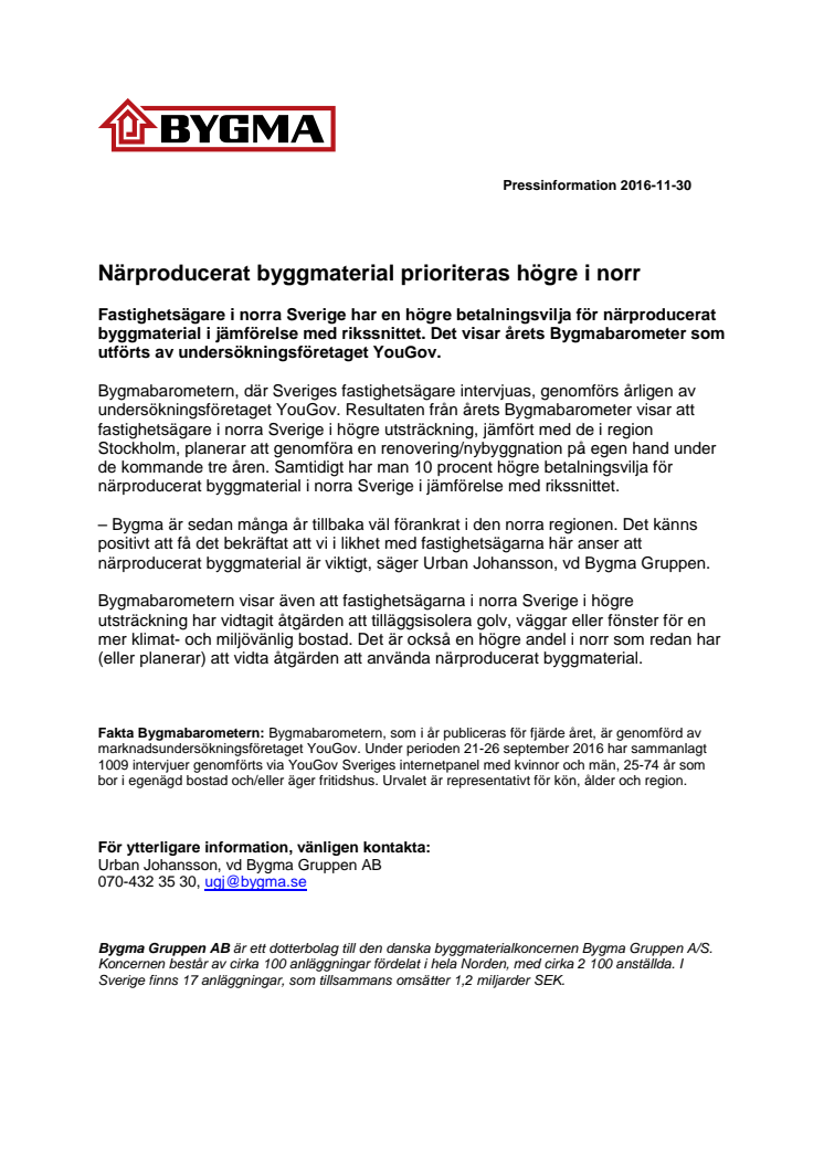 Närproducerat byggmaterial prioriteras högre i norr