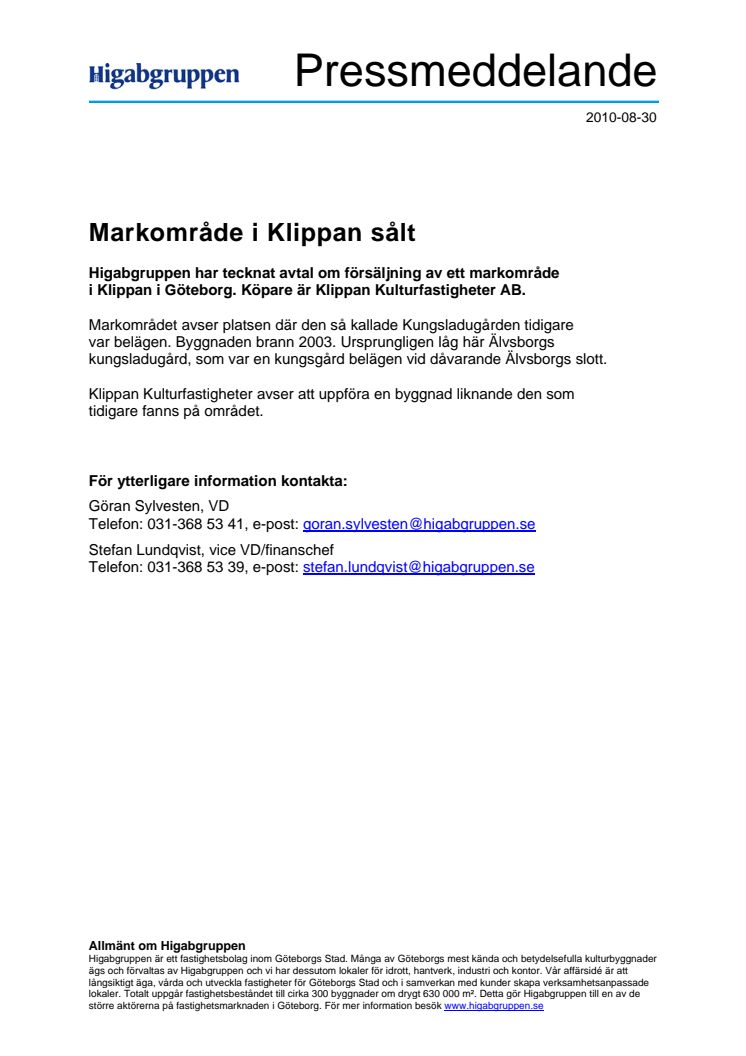 Markområde i Klippan sålt