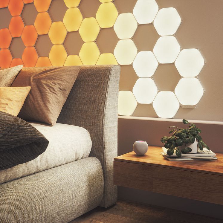 Shapes_Hex_Bedroom with Homepod mini