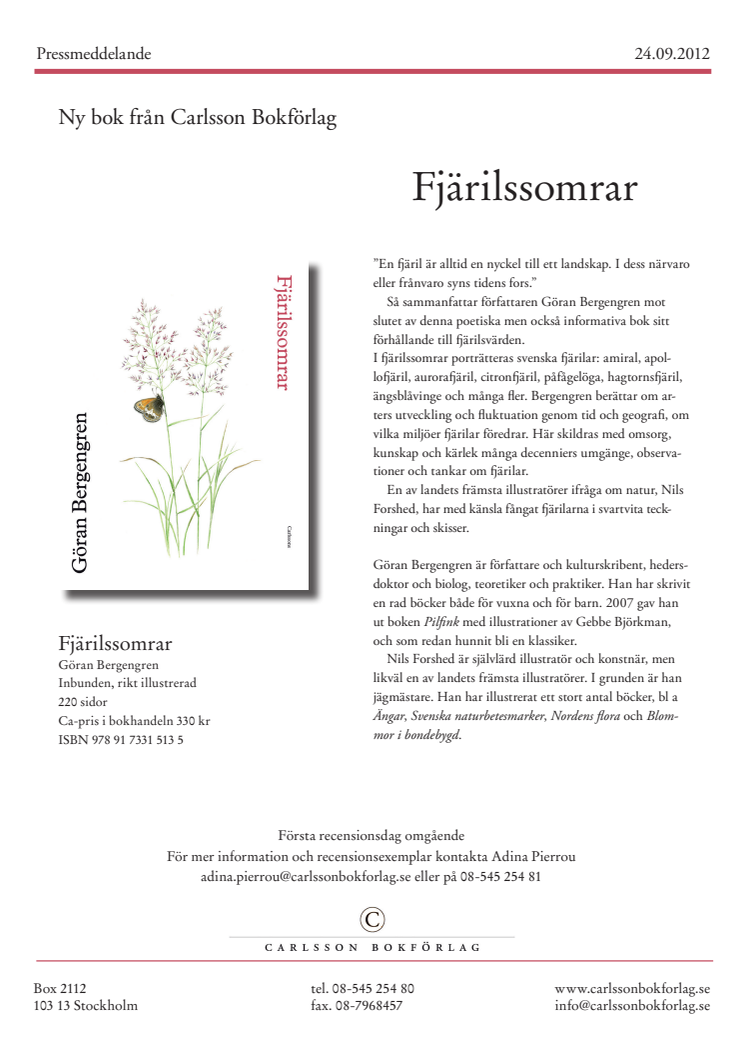 Ny bok: Fjärilssomrar