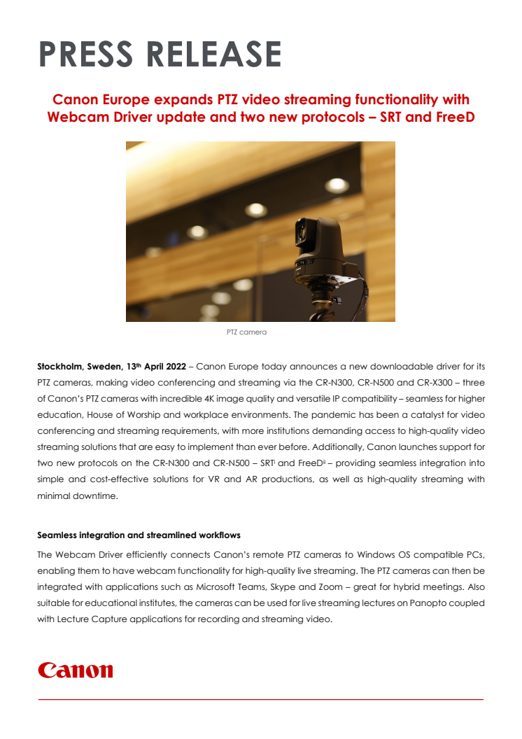 Pressmeddelande Canon Webcam Driver Update - PTZ.pdf