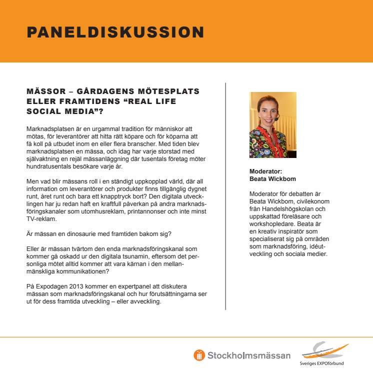 Pressinbjudan - paneldiskussion om mässmediets framtid