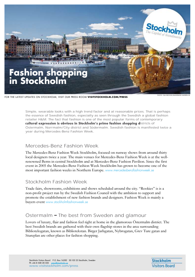 Facts: Fashion shopping in Stockholm